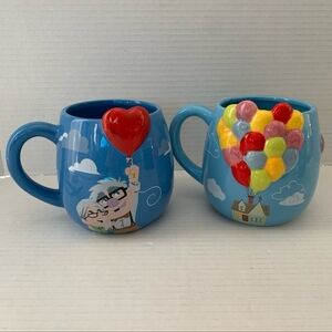 2 Pixar Disney UP Mug Colorful Balloon Adventure Mugs, Set